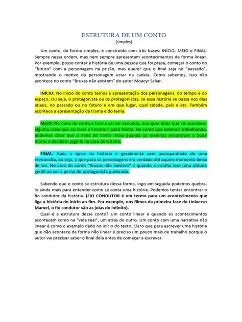Finalidade De Um Conto - Estrutura de Um Conto | PDF