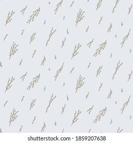 Pussy Willow Seamless Border Graphic Doodle Stock Vector Royalty Free Shutterstock