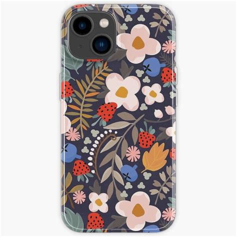 Floralbotanicalflowersprettycutepatternnaturegreenbluepinkteal Iphone Case For Sale