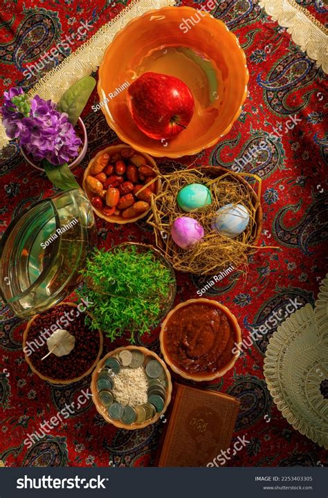 Haftsin Iranian Traditional Cultural Feast Consisting Stock Photo