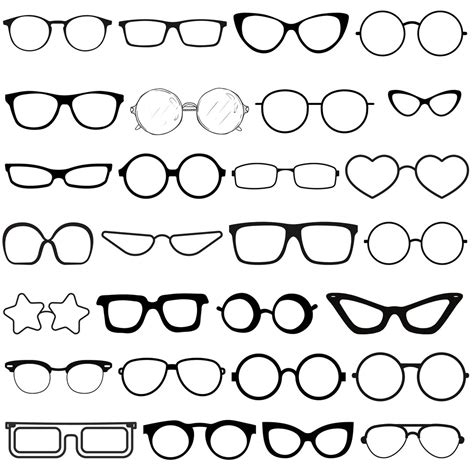 Glasses Set Svg Bundle Svg Dxf Eps Png  Glasses Bundle Svg Eyeglasses Svg Sunglasses