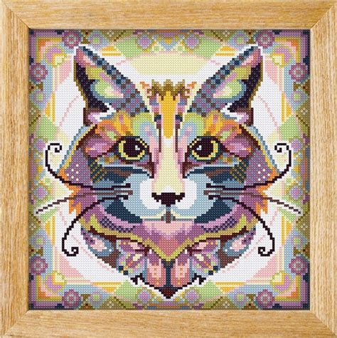 Diamond Painting Mandala Kat Awesome Patterns Vierkante Steentjes