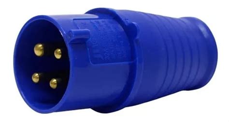 Plug Industrial 3p T 32a 200 250v 9h Ip44 N4279 Cor Azul MercadoLivre