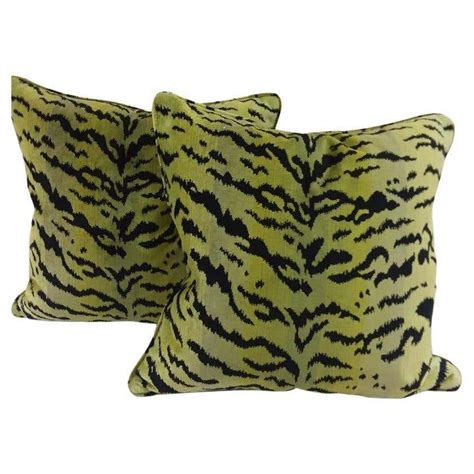 Pair Of Leopard Velvet Lumbar Cushions For Sale At 1stdibs Leopard