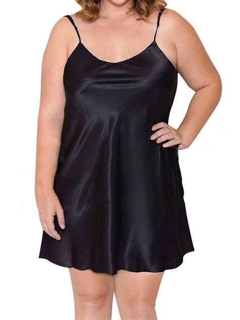 Lilylll Sexy Women Silky Shiny Satin Chemise Nightie Dress Nightwear