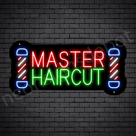 Barber Neon Sign Master Haircut Pole Neon Signs Depot