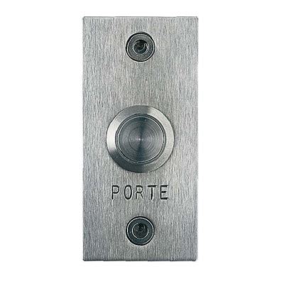 BOUTON POUSSOIR SUR PLAQUE INOX 38X80MM NO NF CABLE