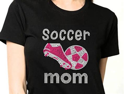 Soccer Mom Rhinestone Shirt Soccer Bling Tee Womens Etsy Womens