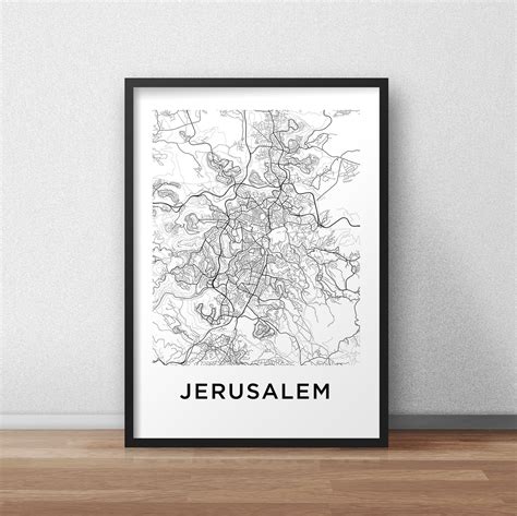 Jerusalem Map Print, Jerusalem Map Download, City Map Jerusalem, Jerusalem Street Map, Jerusalem ...