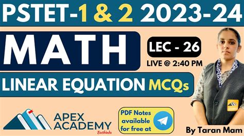 Pstet Math Preparation Linear Equations Pstet Notification