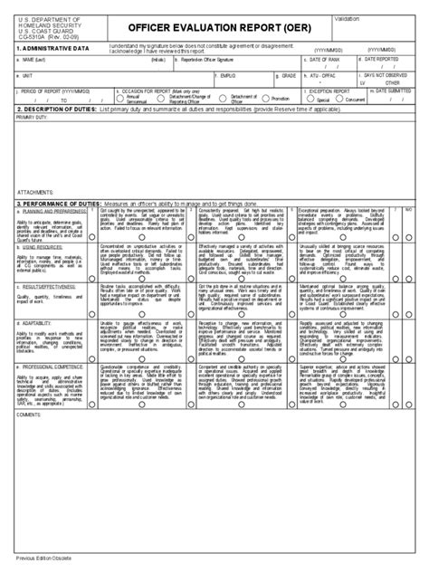 Army OER Support Form - 1 Free Templates in PDF, Word, Excel Download