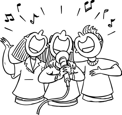 Children Singing Coloring Page At Free Printable