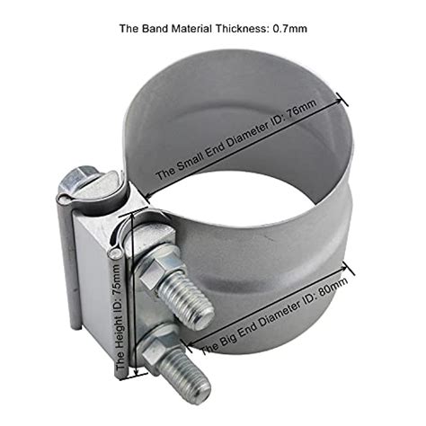 Roadformer Inch Lap Joint Exhaust Band Clamp Aluminized Steel For