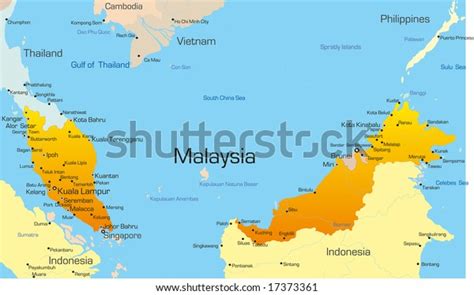 Vector Map Malaysia Country Stock Vector Royalty Free 17373361