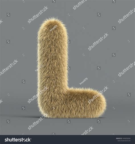 Hairy Font Furry Alphabet 3d Rendering Stock Illustration 1945656343