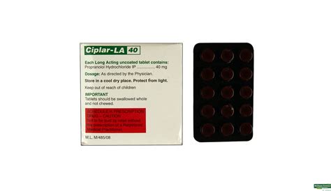 Buy Ciplar La 40mg 15 Tablets Online At Best Prices Wellness Forever