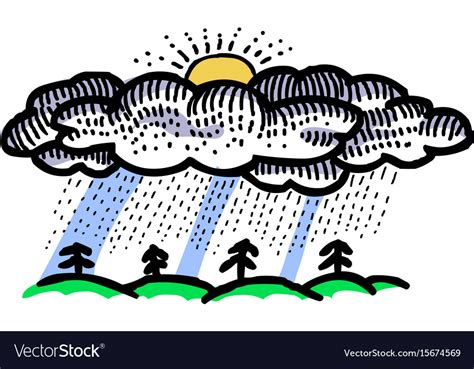 Cartoon image of rain icon rainfall symbol Vector Image