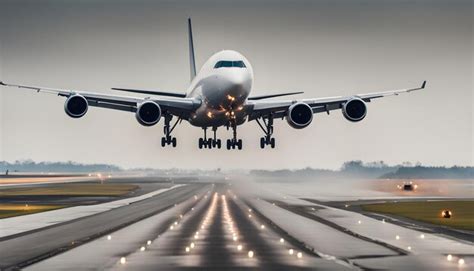 Premium Photo A White Airplane Is Taking Off From The Runway