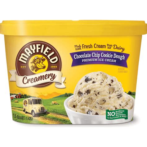 Mayfield Chocolate Chip Cookie Dough Premium Ice Cream Tub 1 5 Quart