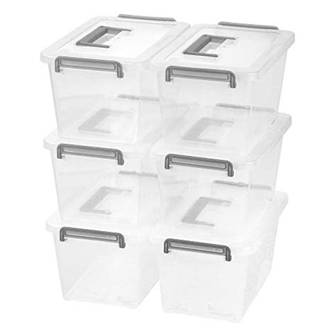 Iris Usa 5 Quart Clear Plastic Storage Bins With Secure Buckles And