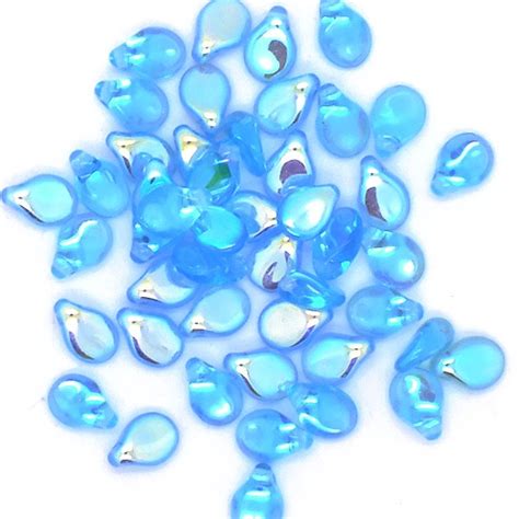 Preciosa Glass Pip Beads X Mm Transparent Dark Aqua Ab G