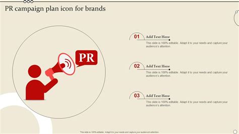 PR Campaign Plan Icon For Brands PPT Presentation