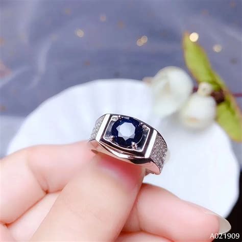 Kjjeaxcmy Boutique Jewelry Sterling Silver Inlaid Natural Sapphire