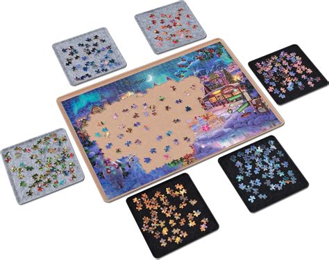 Amazon Lavievert Jigsaw Puzzle Board With 6 Sorting Trays