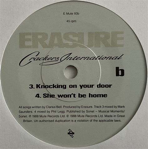 Erasure Crackers International 7” Vinyl Single 2 Ebay