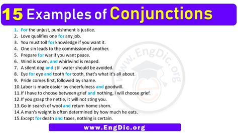 15 Examples Of Conjunction Sentences Easy Sentences Of Conjunction