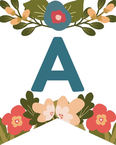 Flower Alphabet Banner Letters Free Printable Paper Trail Design