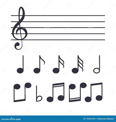 Vector Icons Set Music Note Stock Illustration Illustration Of Sound