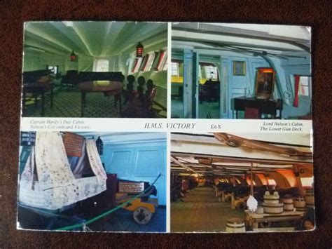 HMS Victory interior 1975 used colour postcard navy ship Harvey Barton ...