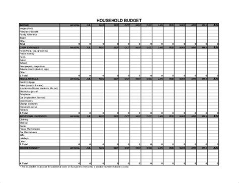 10+ Household Budget Template