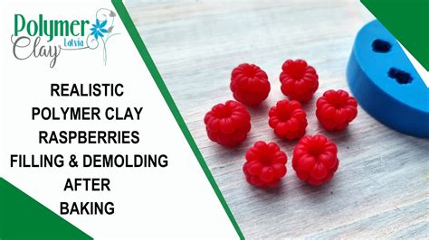 Realistic Polymer Clay Raspberries Filling Demolding After Baking