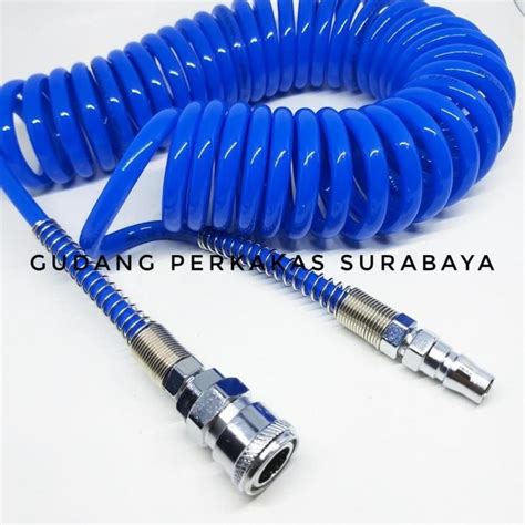 Jual SELANG KOMPRESOR 6 Meter SELANG RECOIL PU SELANG SPIRAL KOMPRESOR