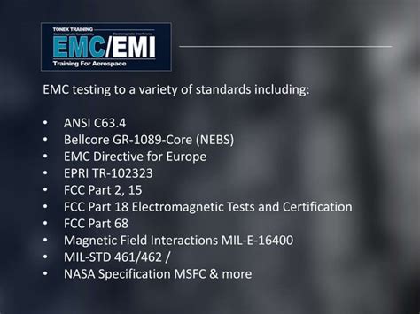 Emc Emi Military And Aerospace Emc Tests Aircraft Emi Testing Training