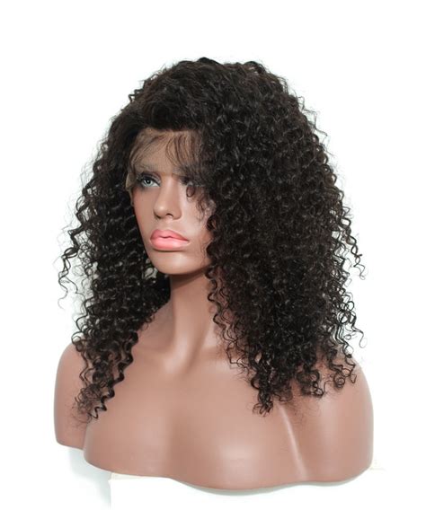 Sale 14inch 150 Density Deep Curly Lace Front Human Hair Wigs Medium Cap Size