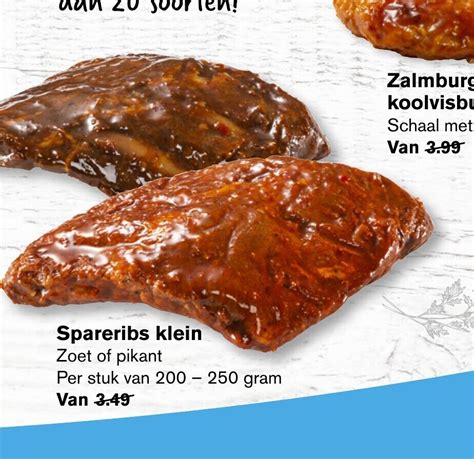 Spareribs Klein Zoet Of Pikant 200 250 Gram Aanbieding Bij Hoogvliet