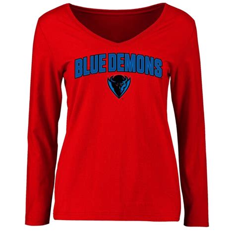 DePaul Blue Demons Women's Proud Mascot Slim Fit Long Sleeve T-Shirt - Red - Fanatics.com