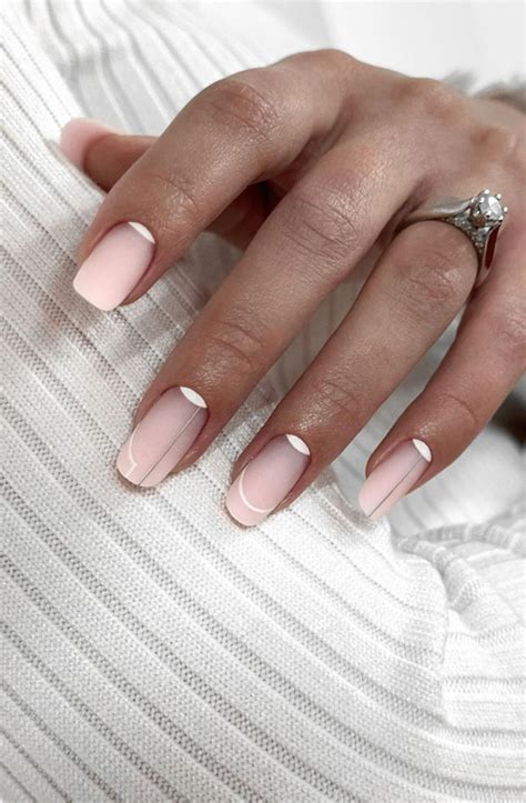 Cute Spring Nail Art Inspirations Half Moon Matte Nails