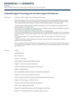 Fillable Online Embedded Signal Processing With The Micro Signal