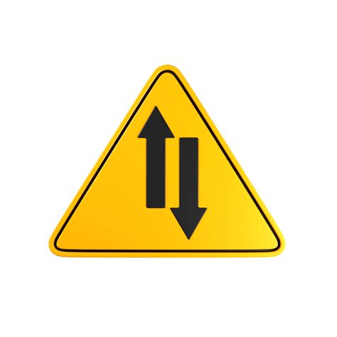 A Yellow Traffic Sign With Two Arrows Pointing In Opposite Directions 34638005 Png