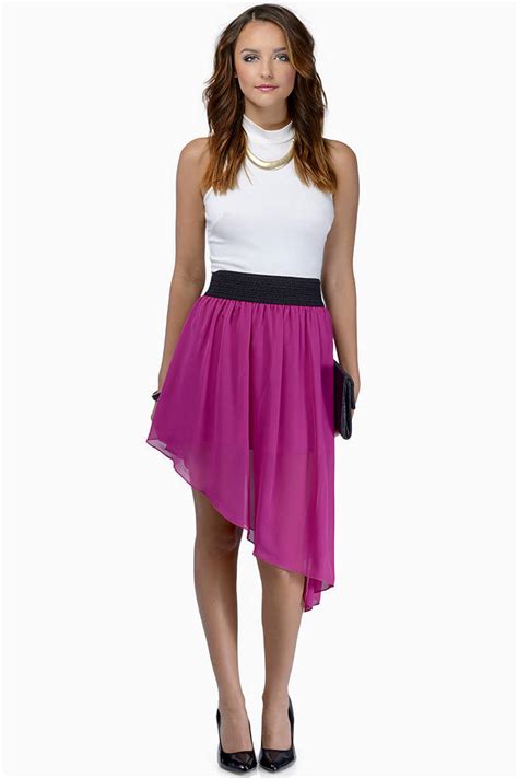 Berry Skirt Pink Skirt Asymmetric Skirt Fuchsia Skirt 10 Tobi Us