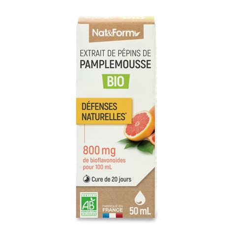 Extrait De P Pins De Pamplemousse Bio En Solution Buvable Nat Form