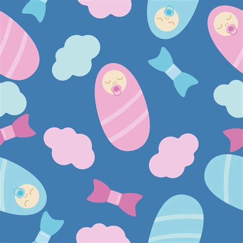 Premium Vector Vector Cute Baby Pattern Setvector Cute Baby Pattern Set