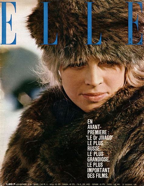 Julie Christie On The Cover Of Elle 1965 Photo By Hatami Docteur