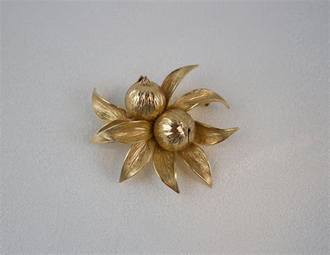 Rare 1961 Grosse Germany Gold Plated Double Blossom F Gem