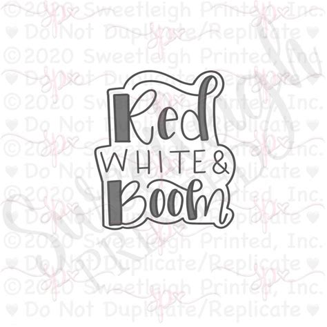 Red White Boom Hand Lettered Cookie Cutter Sweetleigh Letter