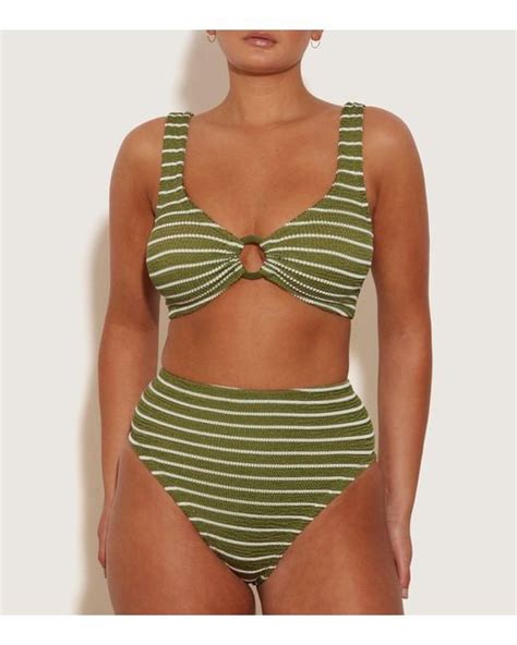 Hunza G Nadine Bikini With Tonal Hoops In Green Lyst